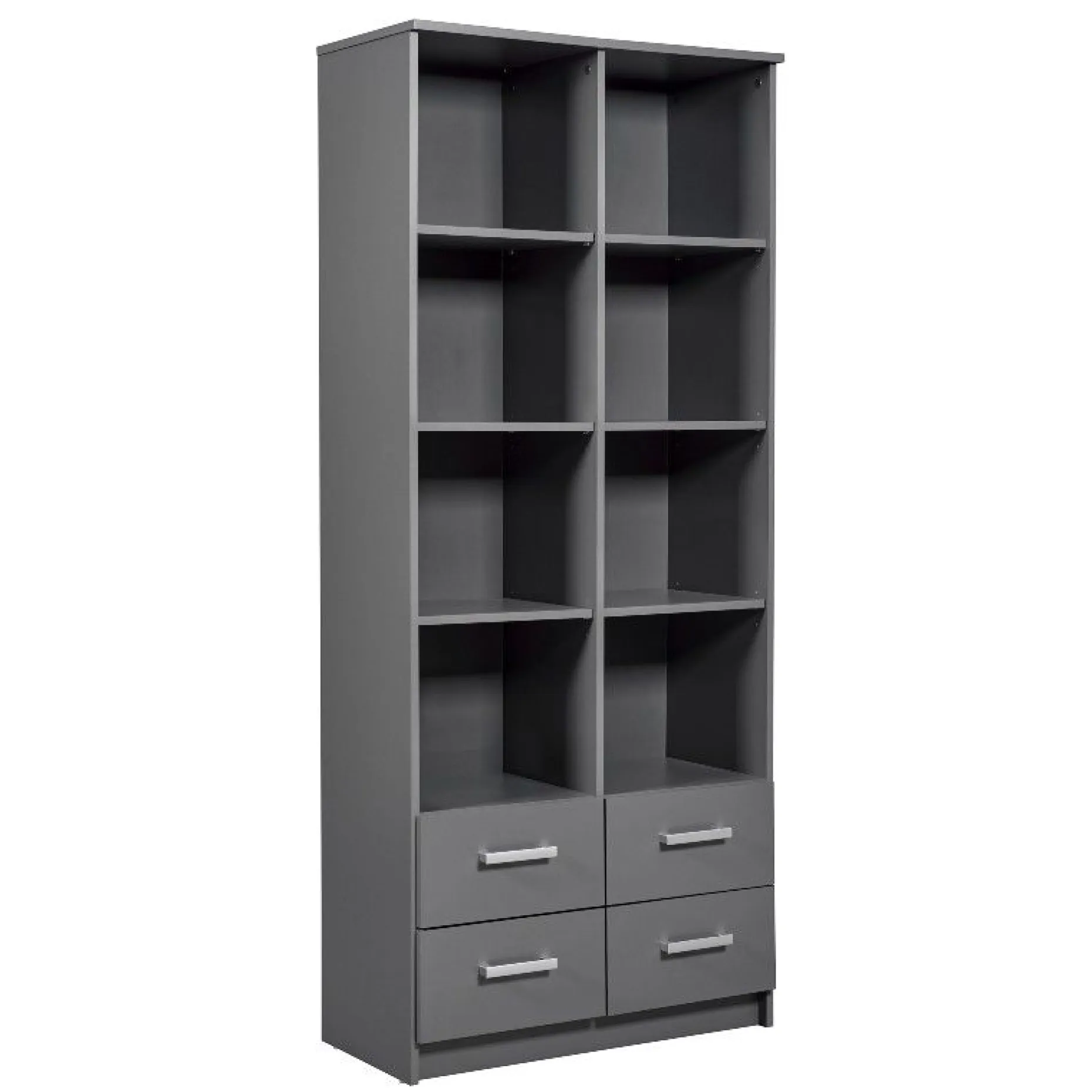 Bücherregal Eden 81cm 4 Schubladen - graphitgrau