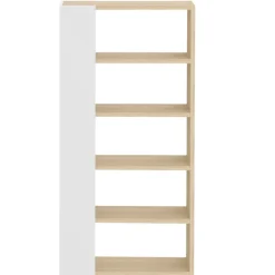 Bücherregal Ellana 7 offene Fächer - Eiche hell/weiß
