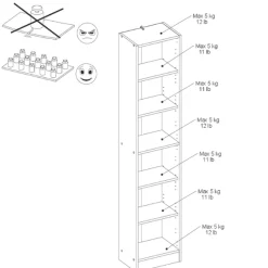Bücherregal Hobby Länge 41 cm-5 Fachböden-schwarz