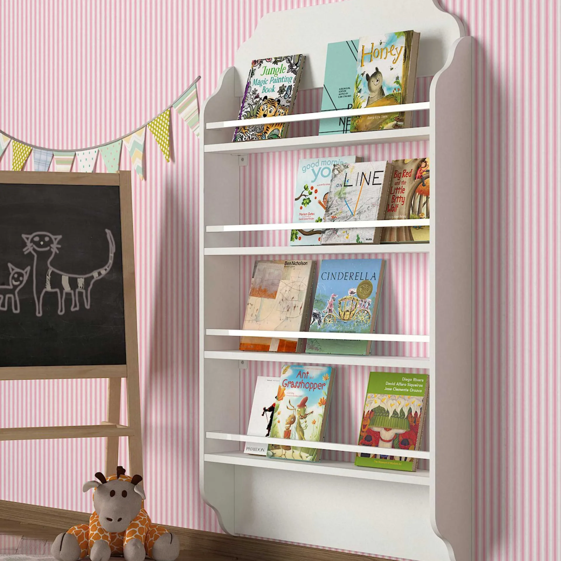 Kinder Emob Bücherregal Montessori - 80x12x132cm -