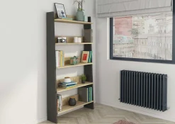 Bücherregal Quinty 95cm 5 Fachböden - grau/ Eiche Dekor