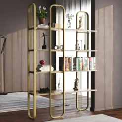 Bücherregal Sierra - 100% MELAMINE - Gelb - 124 x 182 x 26 cm