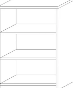 Bücherregal Spacio 55cm mit 2 Fachböden - Eiche grau