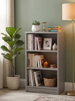 Bücherregal Spacio 55cm mit 2 Fachböden - Eiche grau