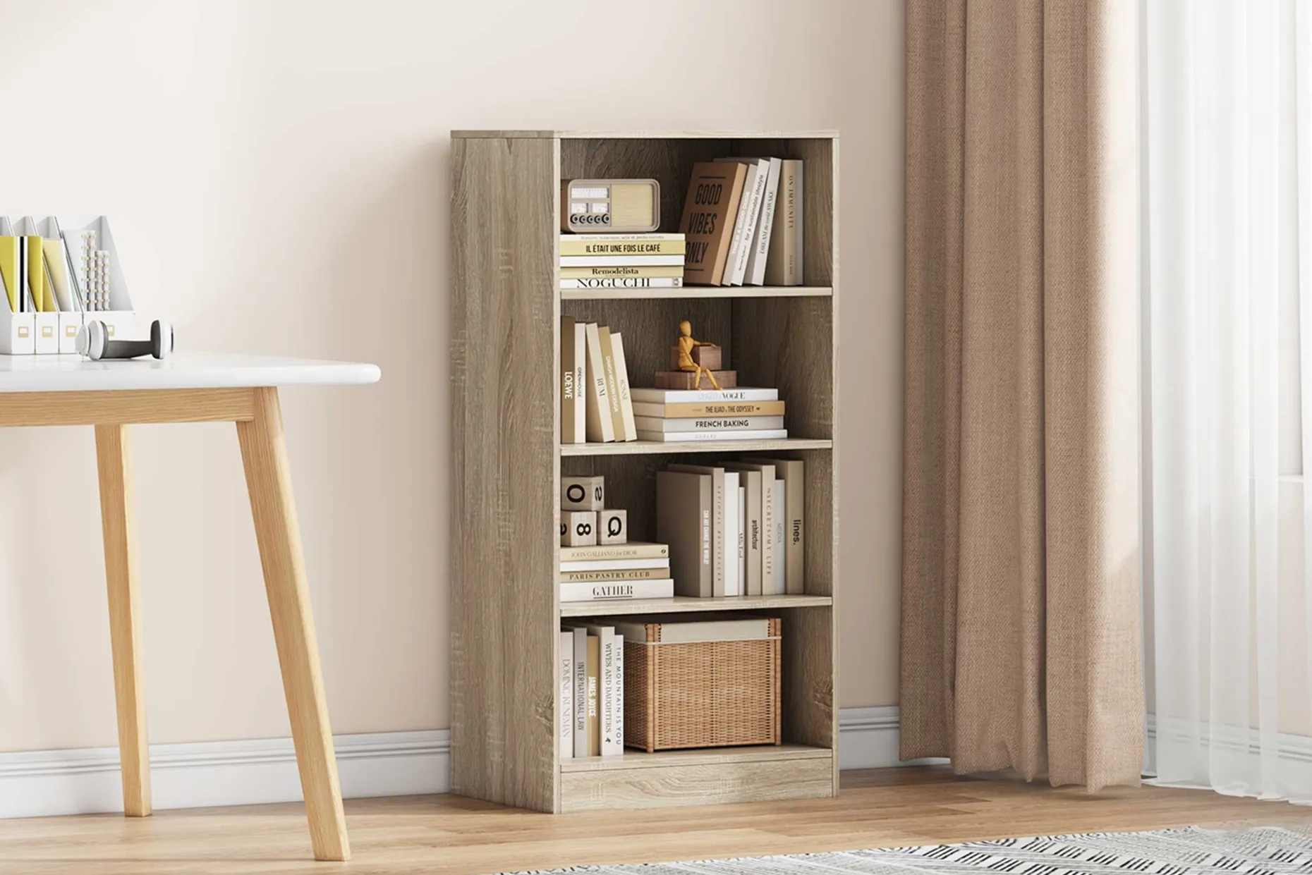 Bücherregal Stacy 55 cm 3 Fachböden-sonoma Eiche