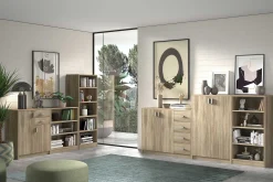 Bücherregal Stacy 55 cm 3 Fachböden-sonoma Eiche