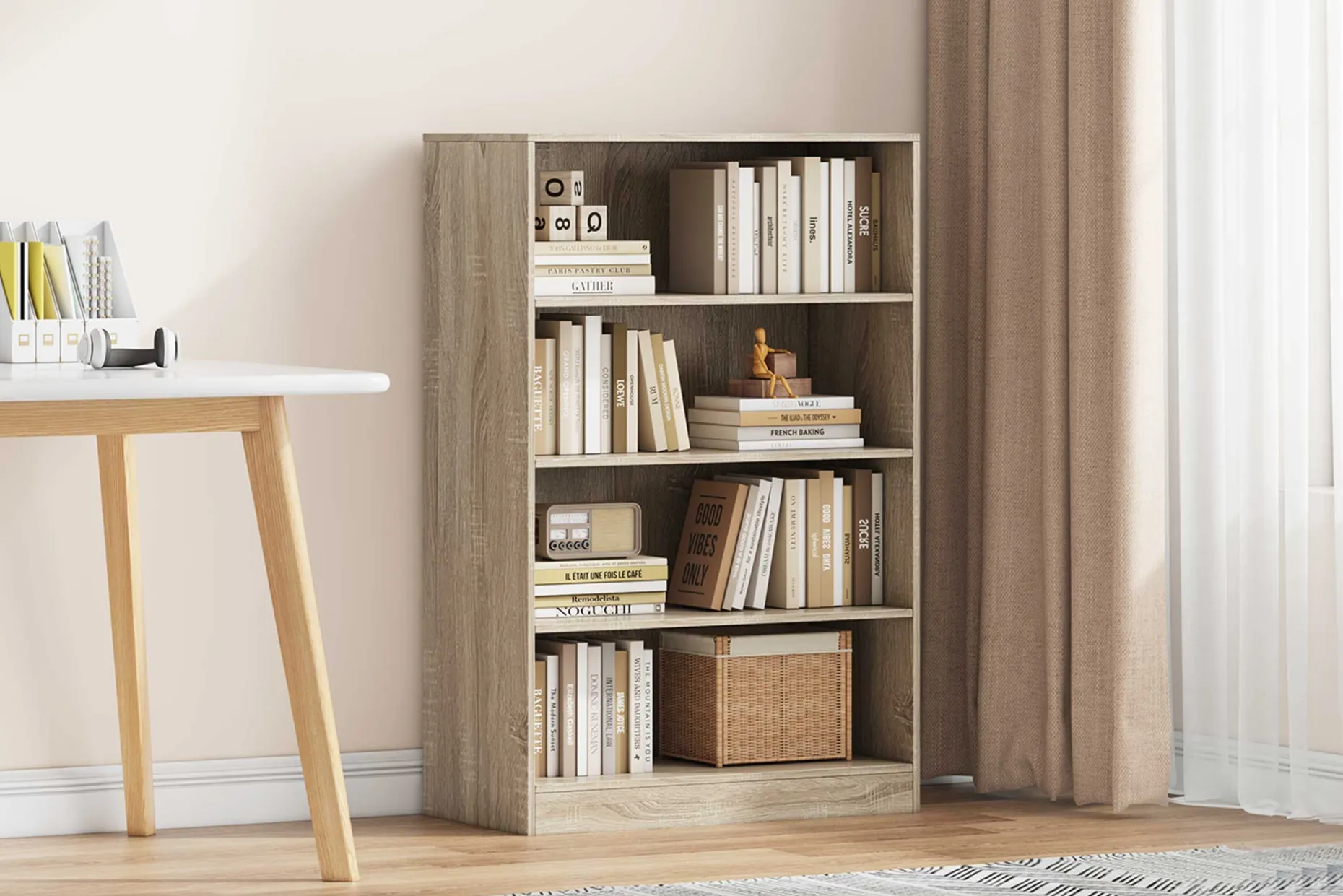 Bücherregal Stacy 72 cm 3 Fachböden-sonoma Eiche