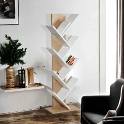 Bücherregal Tuval 066 - 100% MELAMINE - Eiche - 46 x 129,8 x 22 cm