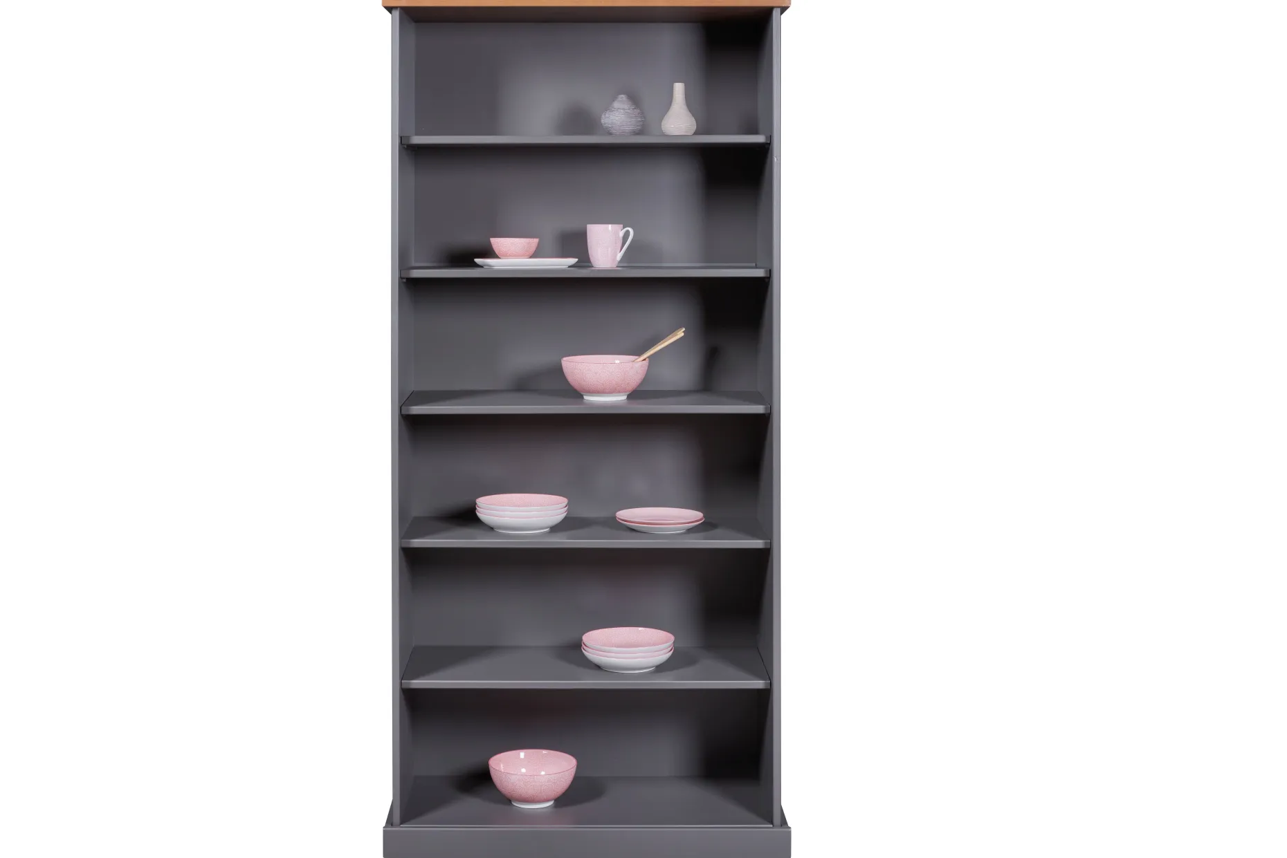 Bücherregal Westerland | 90 x 38,1 x 190 cm | Farbe: Dunkelgrau