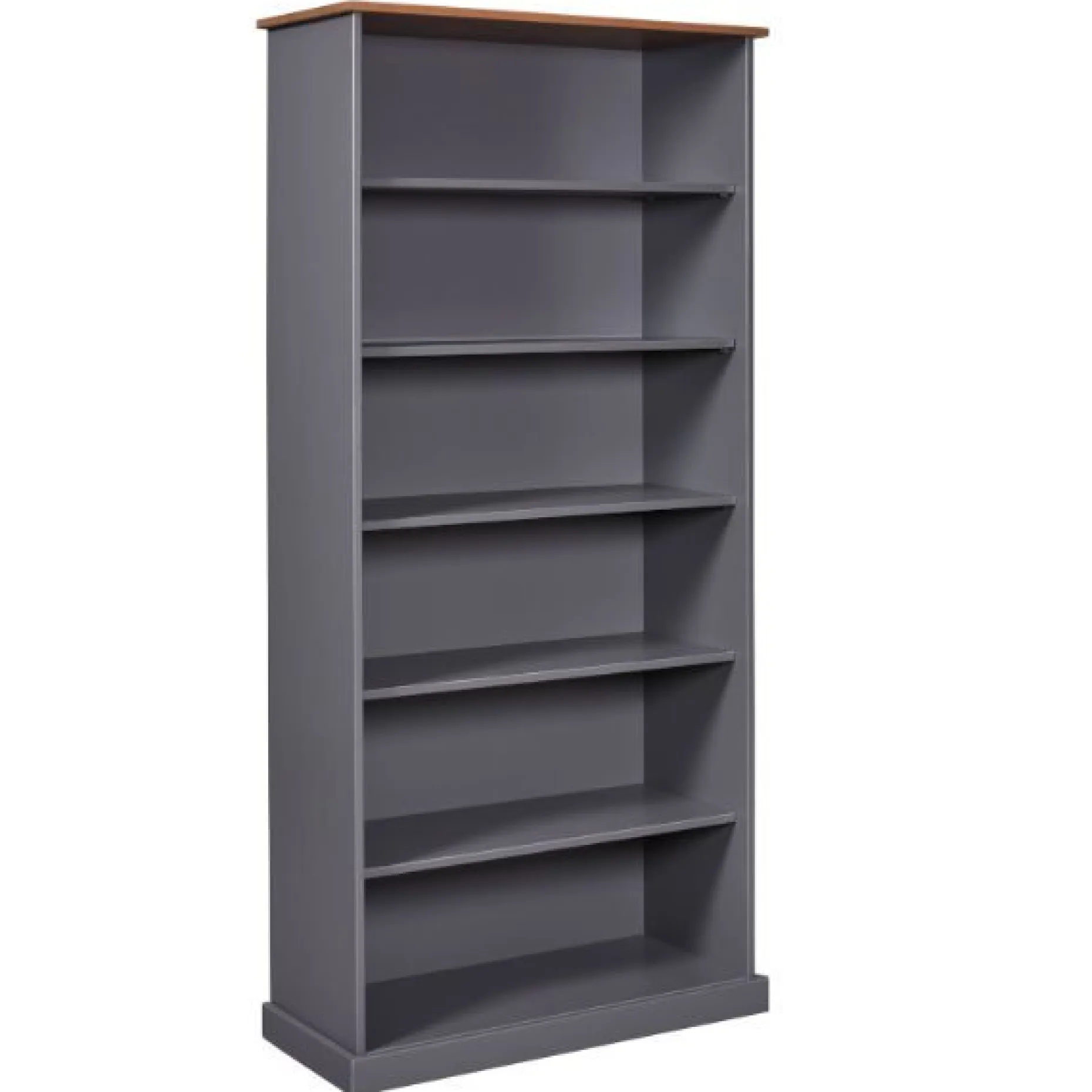 Bücherregal Westerland | 90 x 38,1 x 190 cm | Farbe: Dunkelgrau