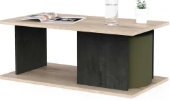CBA Beatrice Couchtisch - 91x50x36cm - Eiche Dekor/Betonoptik