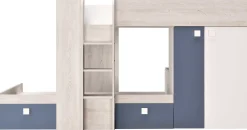 Beau Etagenbett 90x200 cm (Lattenrost nicht im Lieferumfang enthalten)-weiß/den/blau