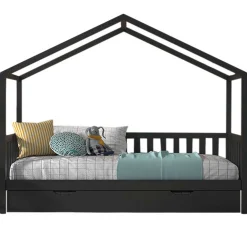 Bedhouse Dallas 90x200 mit Bettkasten - anthrazit