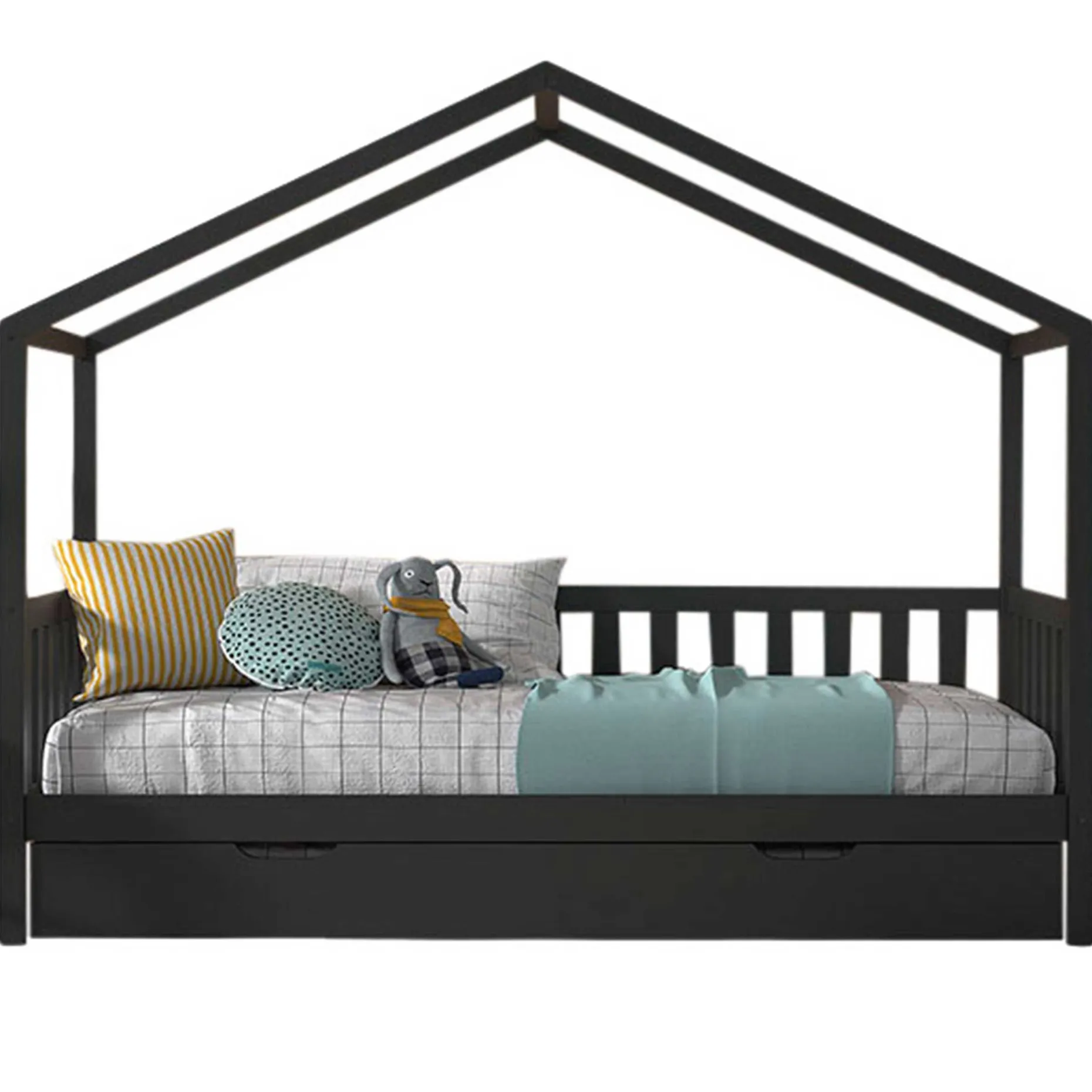 Bedhouse Dallas 90x200 mit Bettkasten - anthrazit