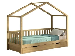 Bedhouse Dallas - 90x200 mit Bettkasten - Eiche massiv