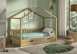 Bedhouse Dallas - 90x200 mit Bettkasten - Eiche massiv