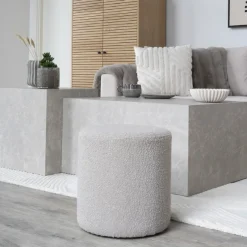 House Nordic Bouclé Pouf: Ø34x36 cm
