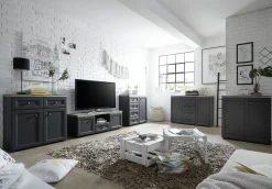 Beistellschrank Norah 82cm mit 2 Türen - grau/braun