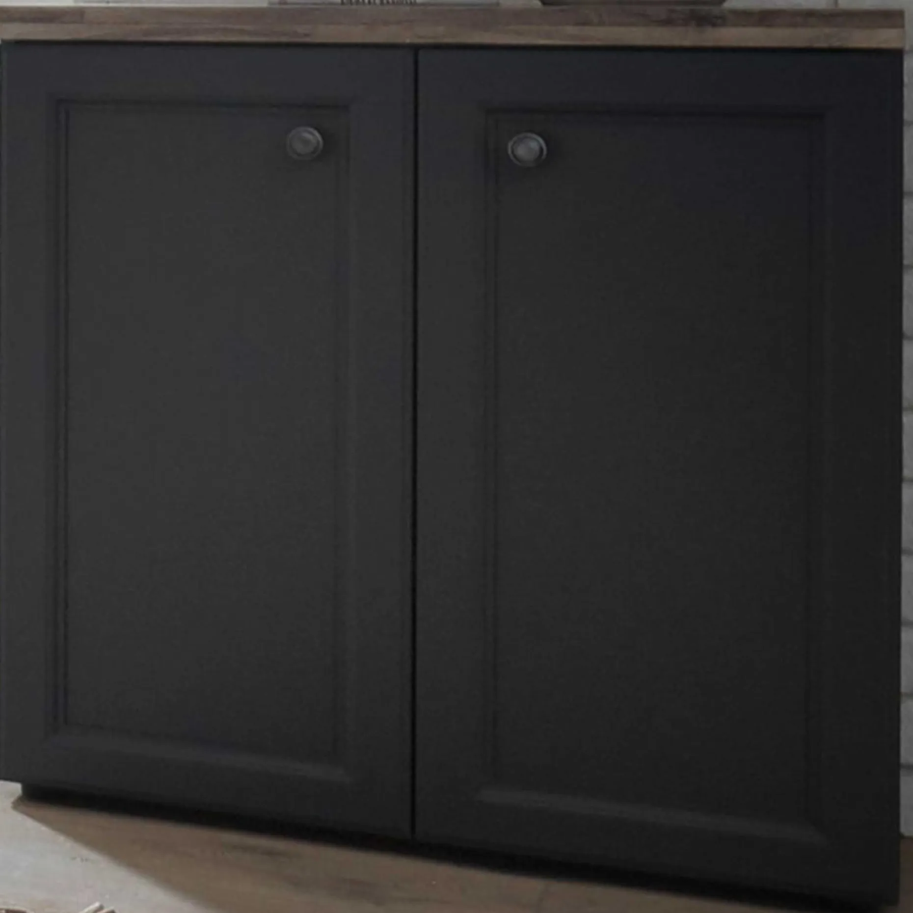 Beistellschrank Norah 82cm mit 2 Türen - grau/braun