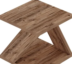 Emob Beistelltisch Albeni - 100% MELAMINE - Atlantische Kiefer - 29,6 x 54,2 x 29,6 cm