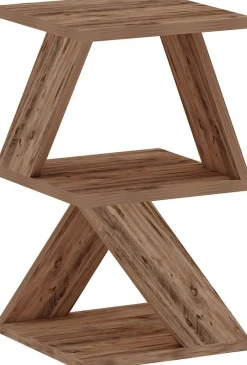Emob Beistelltisch Albeni - 100% MELAMINE - Atlantische Kiefer - 29,6 x 54,2 x 29,6 cm