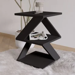 Emob Beistelltisch Albeni - 100% MELAMINE - - 29,6 x 54,2 x 29,6 cm