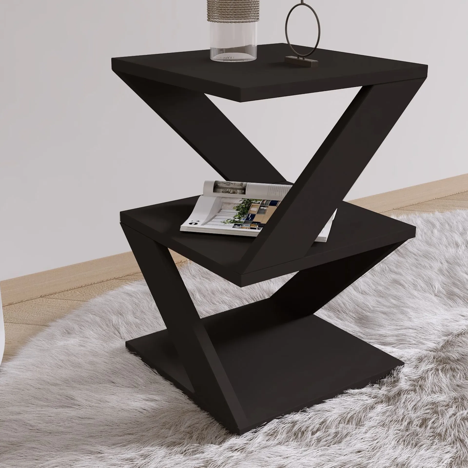 Emob Beistelltisch Albeni - 100% MELAMINE - - 29,6 x 54,2 x 29,6 cm