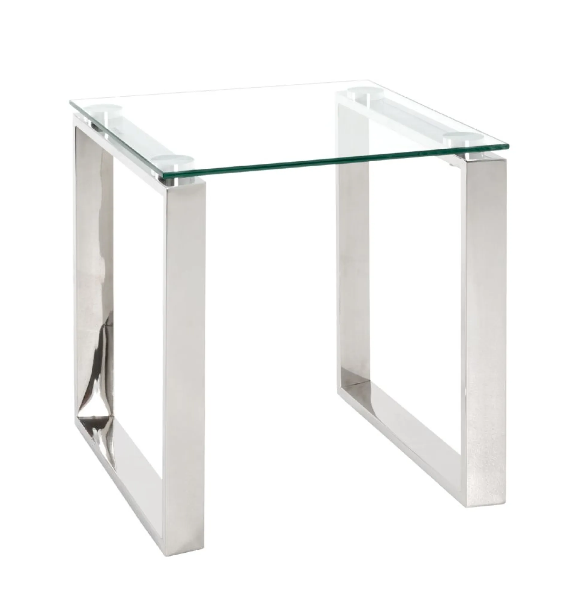 Haku Beistelltisch Bella - 42x42x45 cm - Stahl/Sicherheitsglas