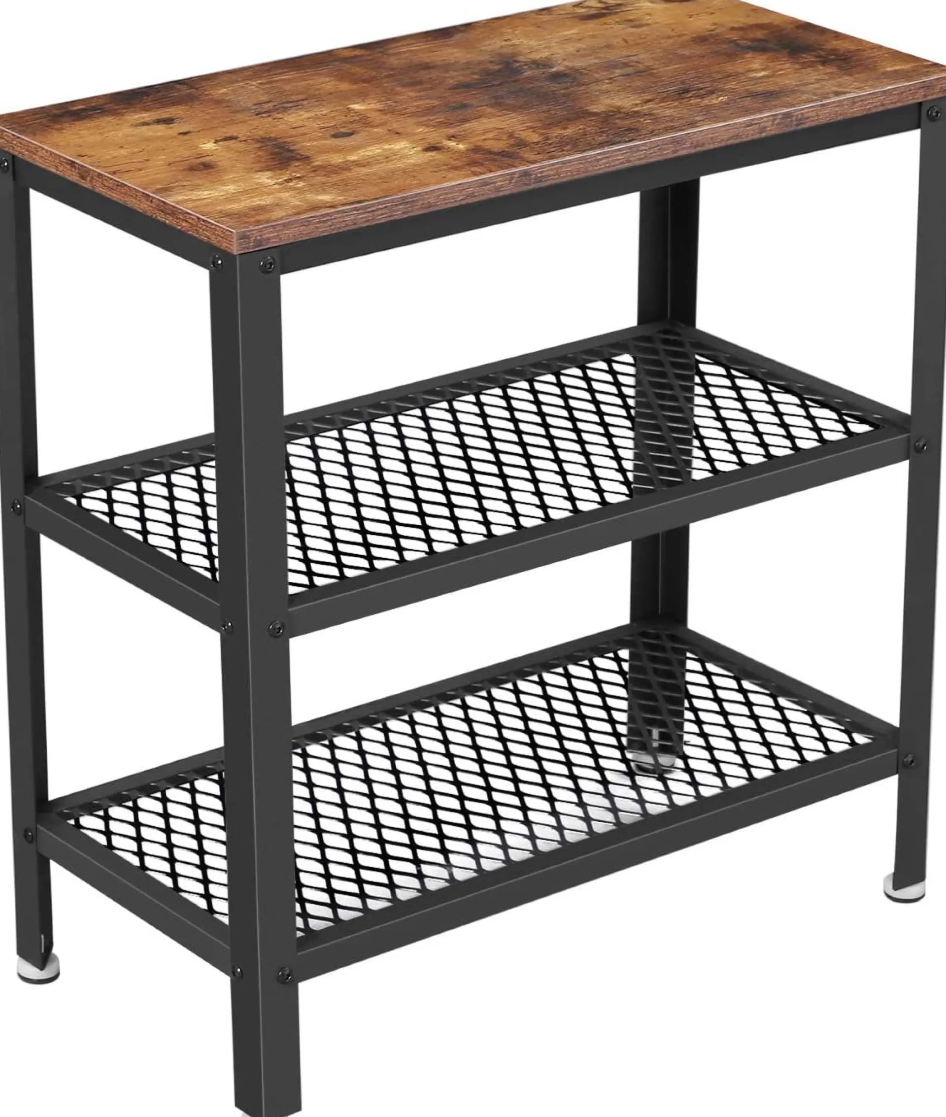 Vasagle Beistelltisch Bill 60x30 2 Ablagen - rustikal braun/schwarz