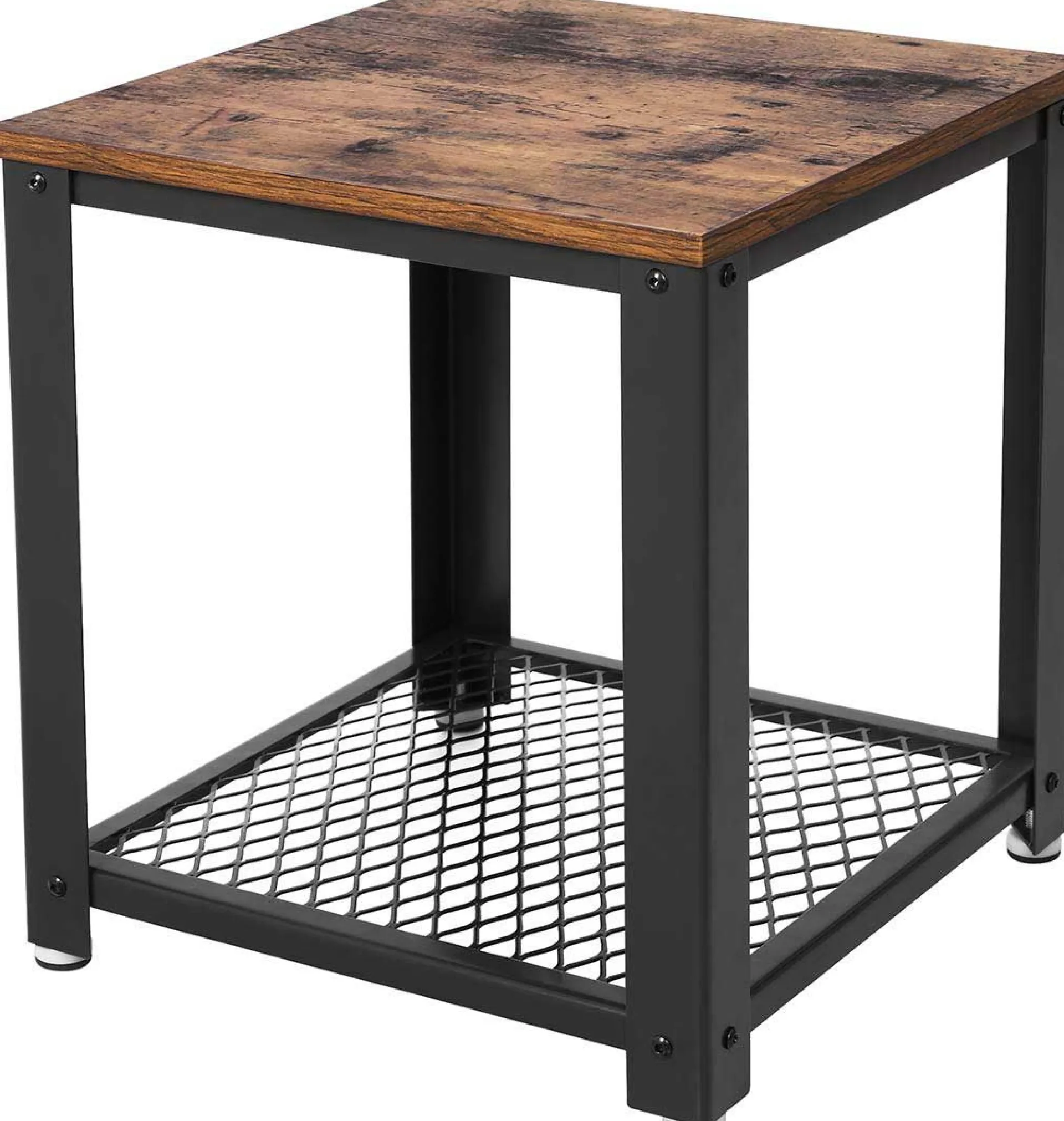 Vasagle Beistelltisch Bill 45x45 1 Ablage - rustikal braun/schwarz