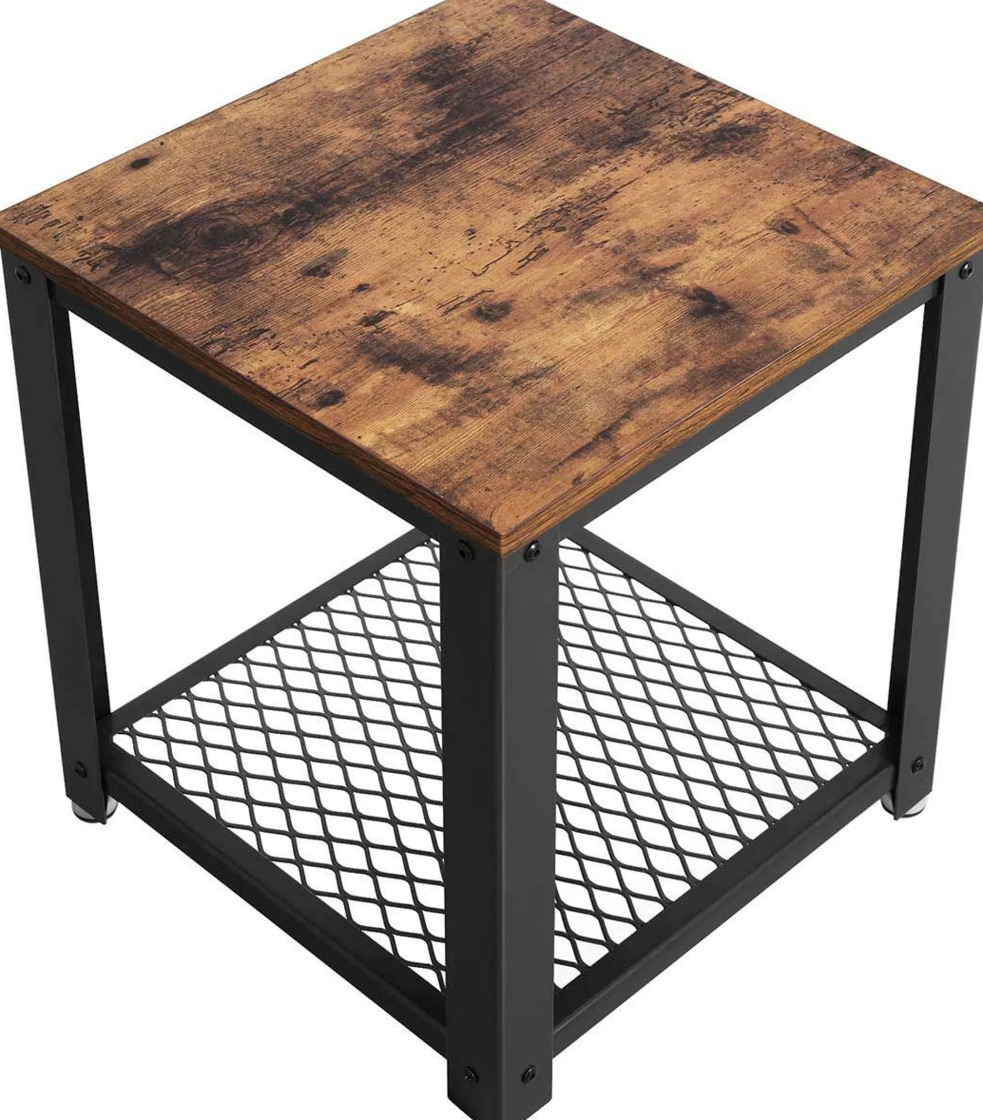 Vasagle Beistelltisch Bill 45x45 1 Ablage - rustikal braun/schwarz