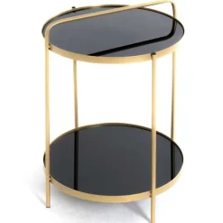 Haku Beistelltisch | Ø38 cm x 51 cm | Schwarz-gold