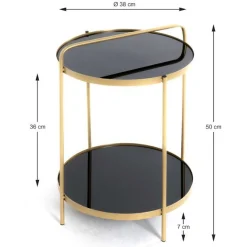 Haku Beistelltisch | Ø38 cm x 51 cm | Schwarz-gold