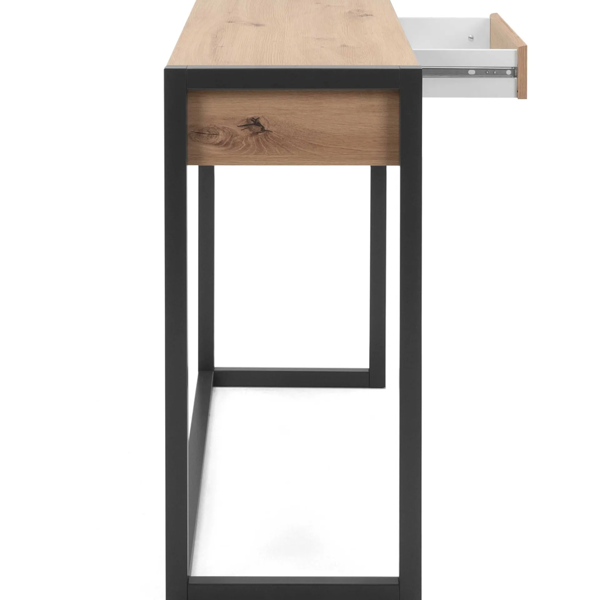 Finori Beistelltisch Damon 100cm 2 Schubladen - Eiche/anthrazit