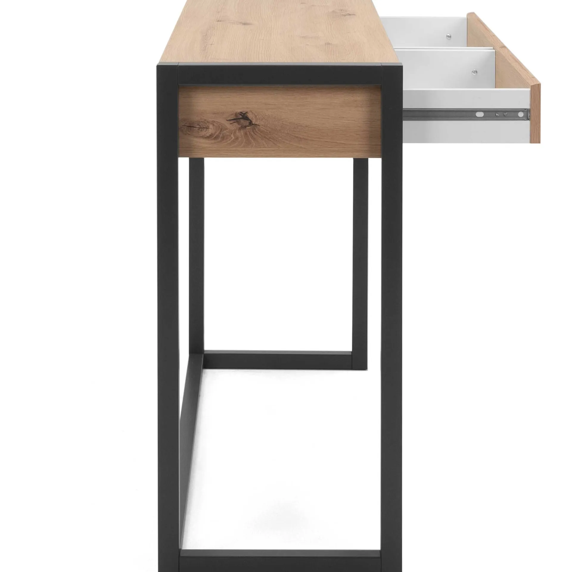 Finori Beistelltisch Damon 100cm 2 Schubladen - Eiche/anthrazit