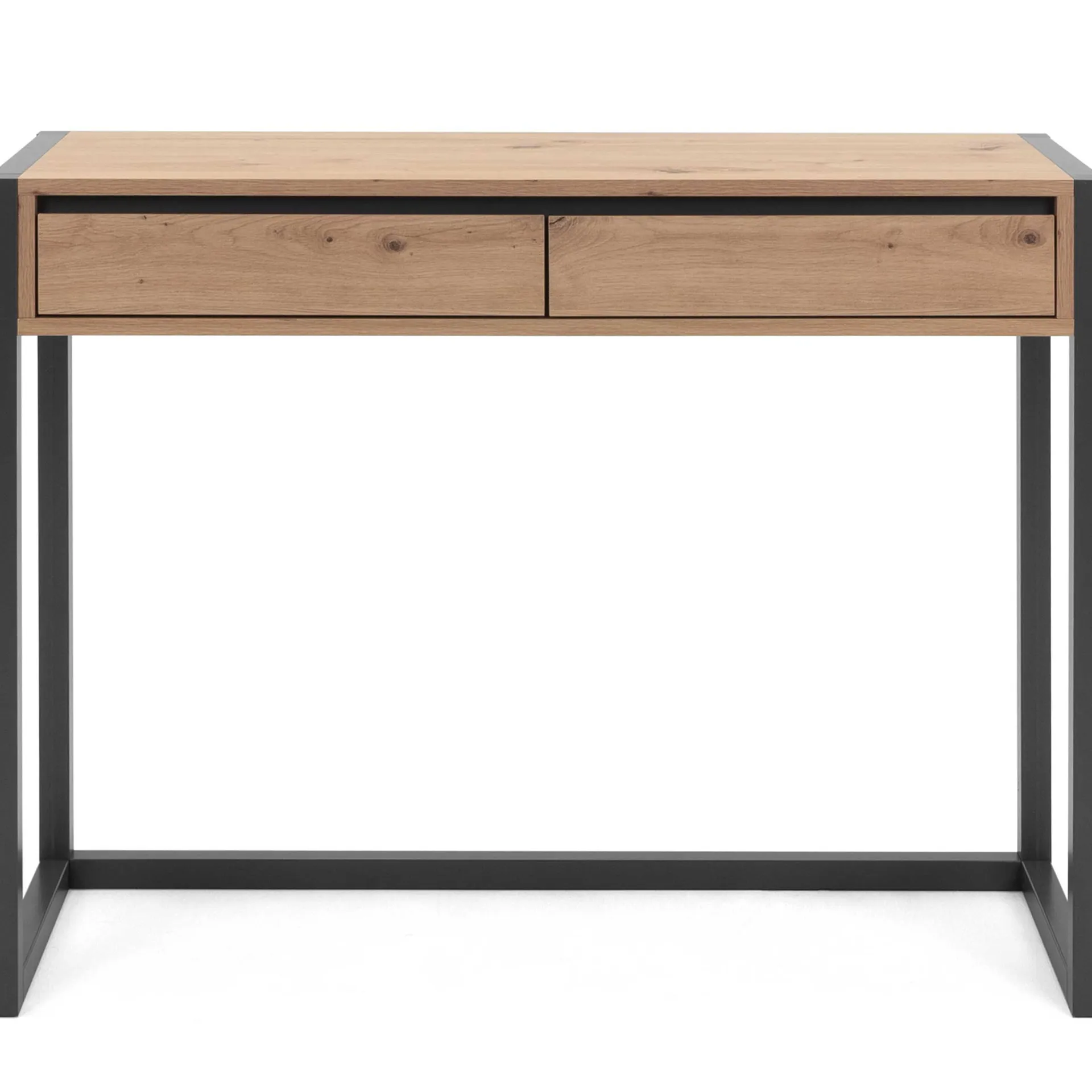 Finori Beistelltisch Damon 100cm 2 Schubladen - Eiche/anthrazit