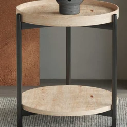 Rousseau Beistelltisch Davina | Ø45 x 55 cm | Old Oak Design