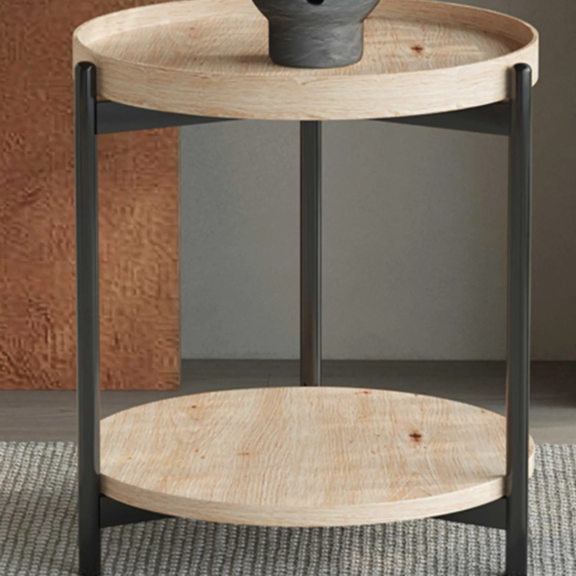 Rousseau Beistelltisch Davina | Ø45 x 55 cm | Old Oak Design