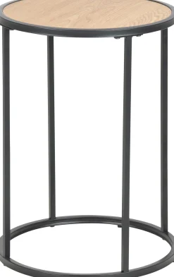 Emob Beistelltisch Dover ø40cm - schwarz/Wildeiche