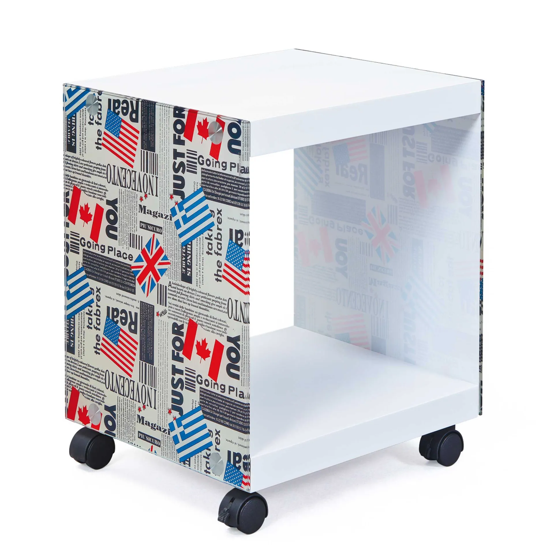 Interlink Beistelltisch Flagcube auf Rädern