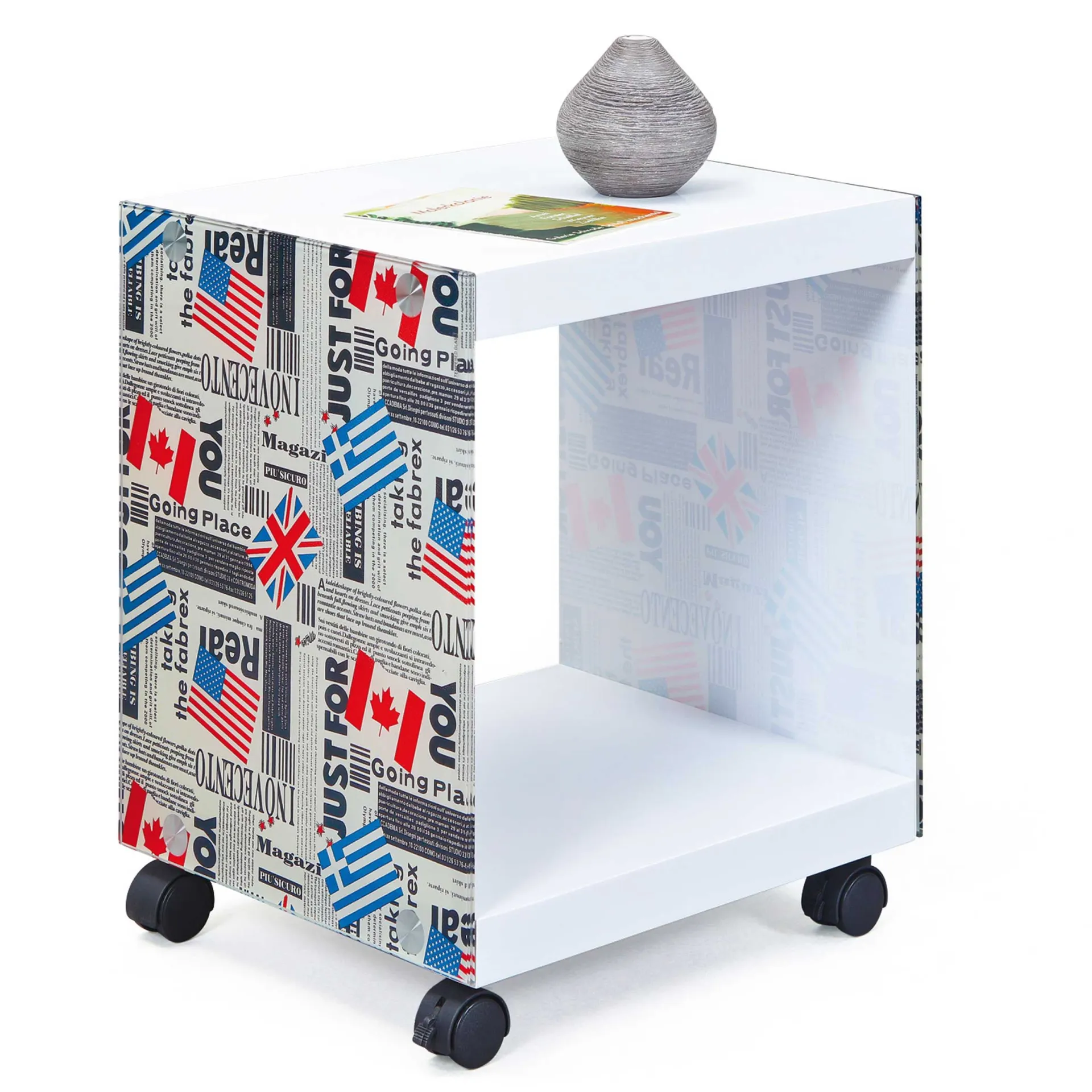 Interlink Beistelltisch Flagcube auf Rädern