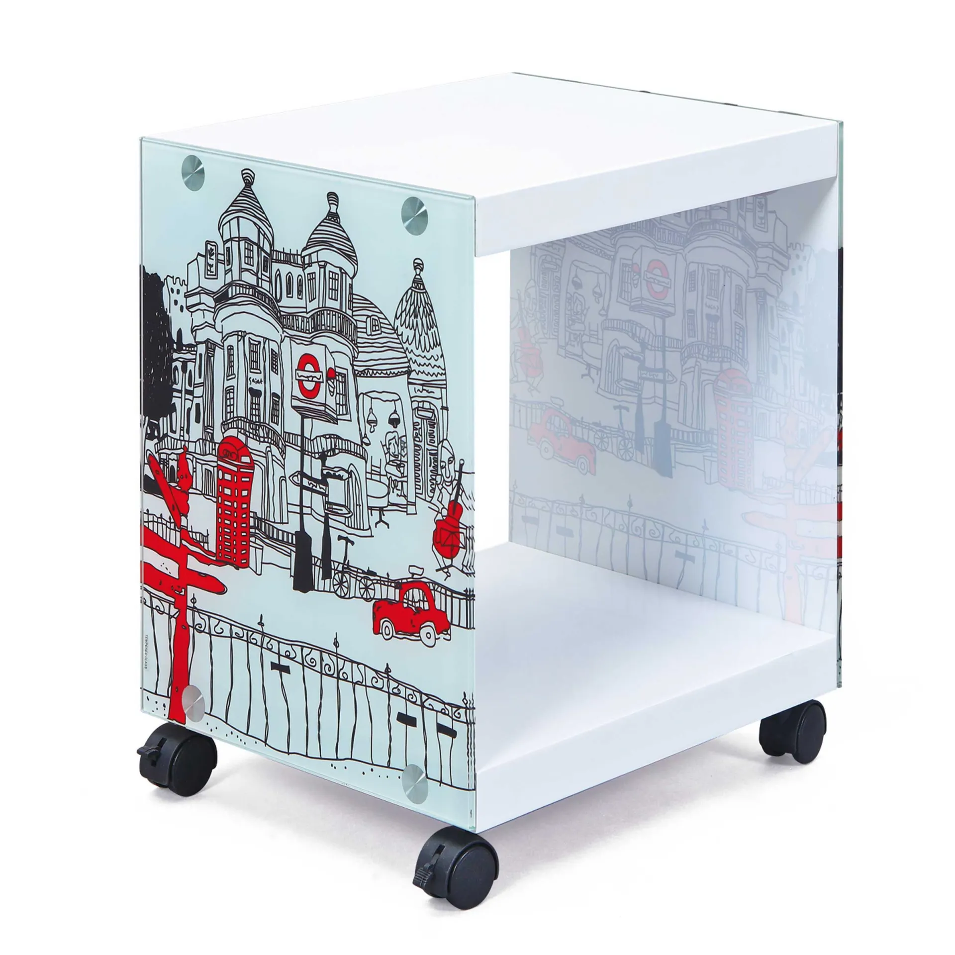Interlink Beistelltisch Londoncube auf Rädern