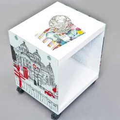 Interlink Beistelltisch Londoncube auf Rädern