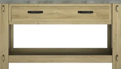 Gautier - Gami Beistelltisch Louane 156cm, 1 Schublade - Eiche/Beton