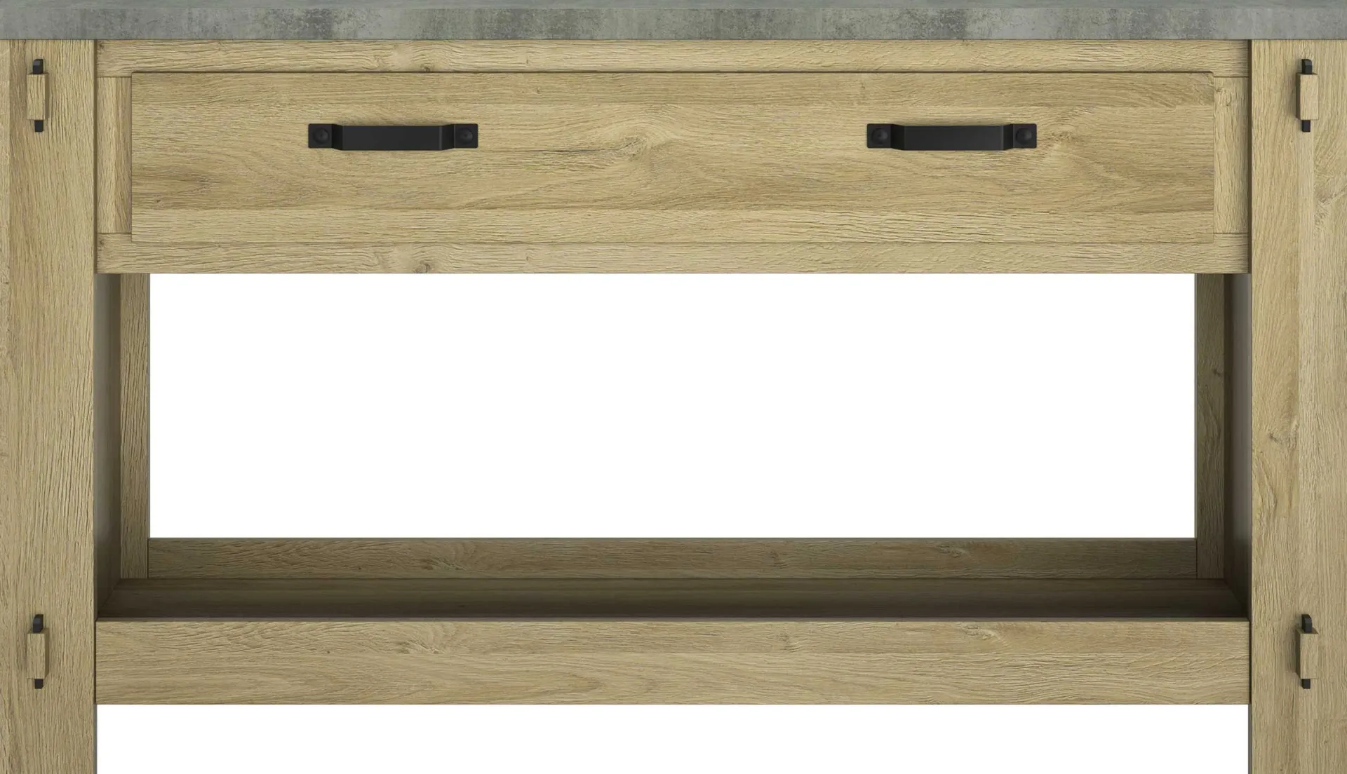 Gautier - Gami Beistelltisch Louane 156cm, 1 Schublade - Eiche/Beton