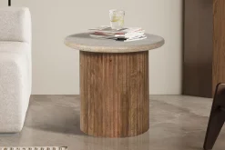 Rousseau Beistelltisch Louis | Ø50 x 45 cm | Travertin