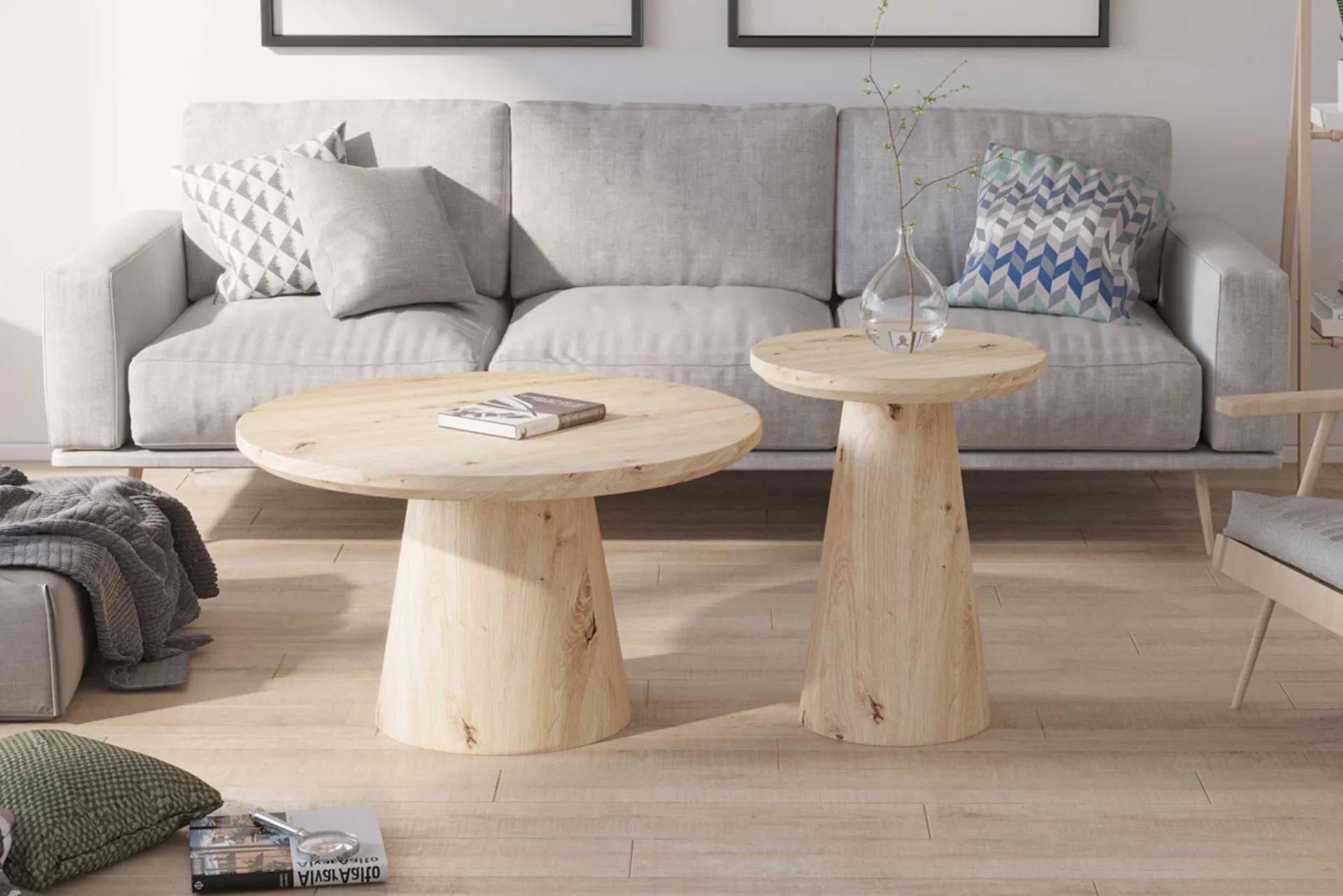 Rousseau Beistelltisch Lukas | Ø45 x 55 cm | Old Oak Design