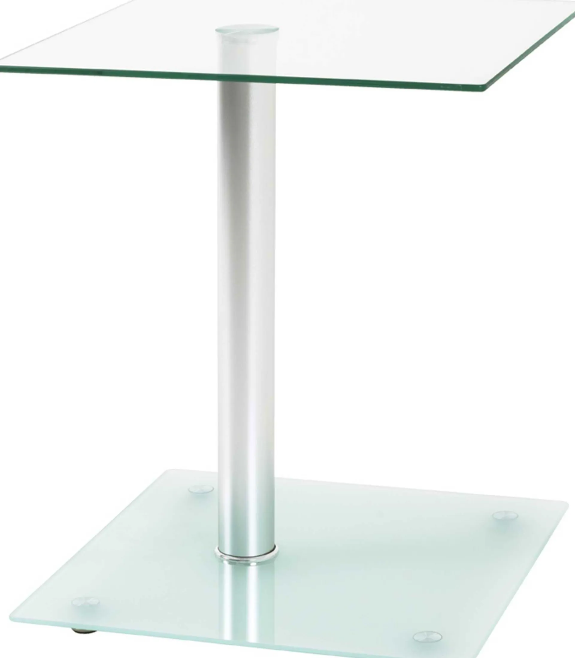 Haku Beistelltisch mit Ablage aus Sicherheitsglas | 6 kg Tragkraft