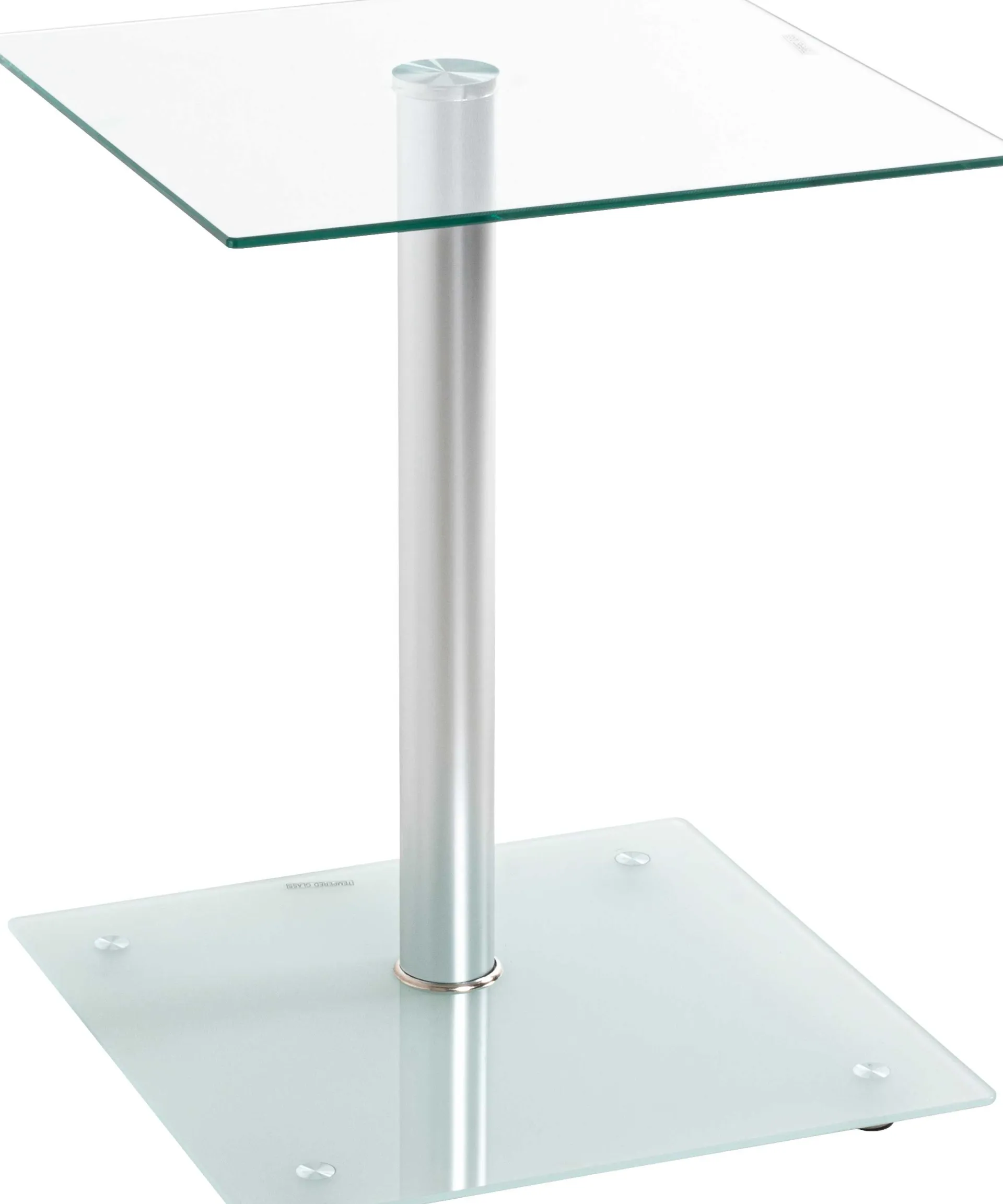 Haku Beistelltisch mit Ablage aus Sicherheitsglas | 6 kg Tragkraft