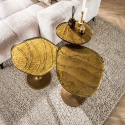 Emob Beistelltisch mit Glasplatte Eclipse S - Antique